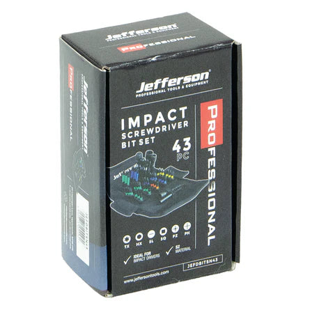 JEFFERSON 43 PIECE IMPACT SCREWDRIVER BIT SET AND DISPLAY SET