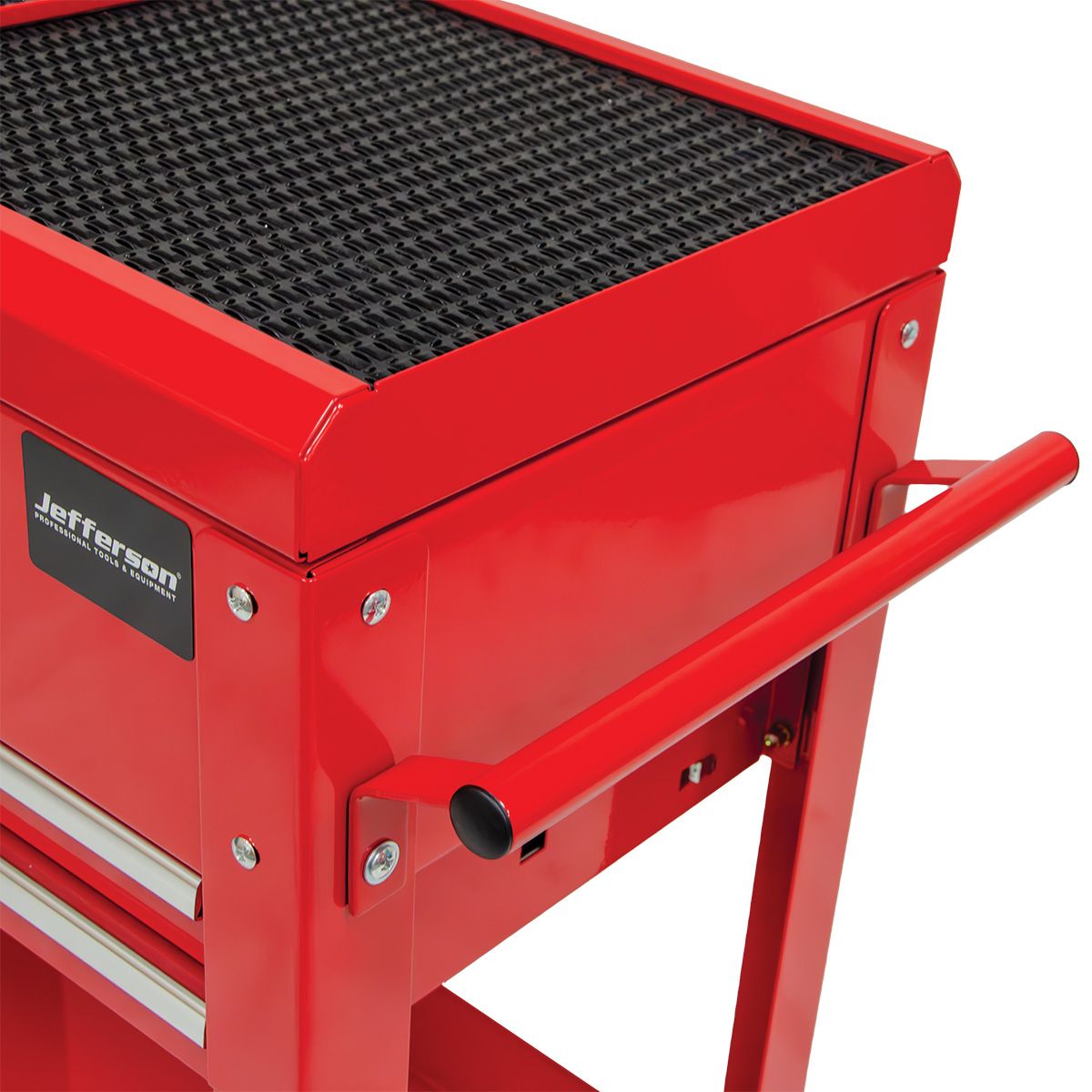 JEFFERSON MOBILE TOOL & PARTS TROLLEY WITH SLIDING LID & DRAWERS