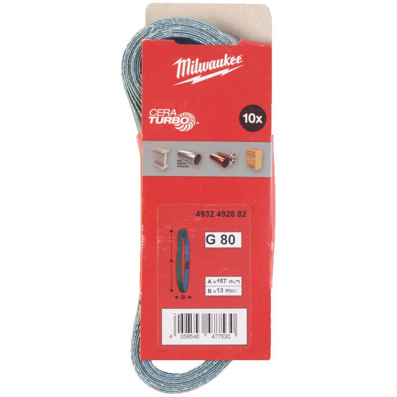 MILWAUKEE 13 X 457MM 80G SANDING BELT 10PK