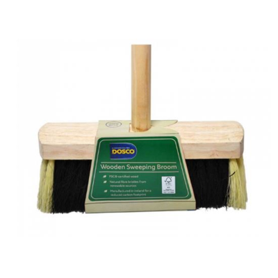 DOSCO BLACK & WHITE HANDLED FLOOR BRUSH 10IN