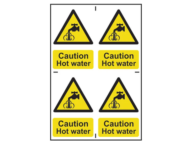 CAUTION HOT WATER - PVC (200 X 300MM)