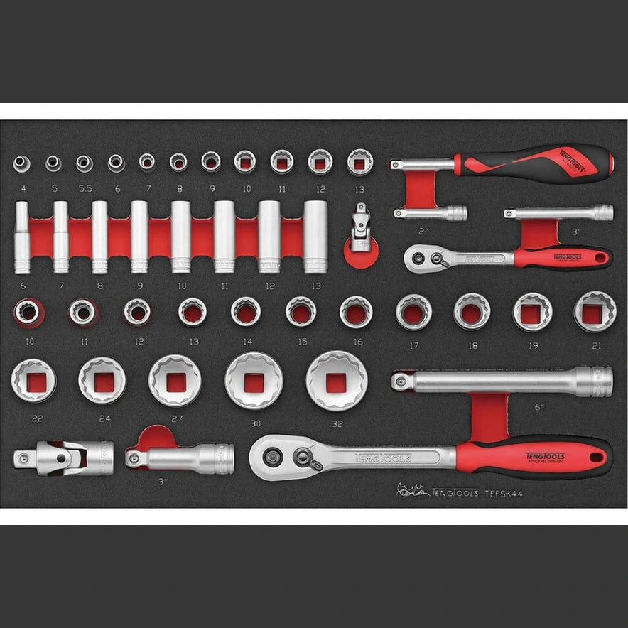 TENG TOOL SOCKET SET 1/4IN AND 1/2IN DRIVE 44PCS
