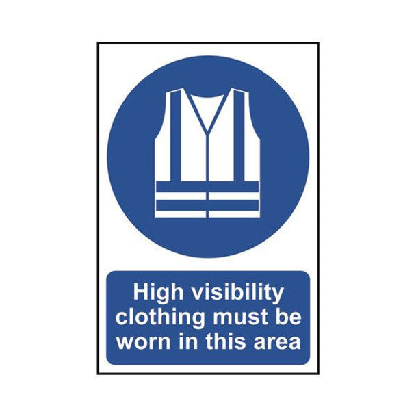 HIGH VISIBILITY CLOTHING MUST BE WORN IN THIS AREA - PVC (200 X 300MM)