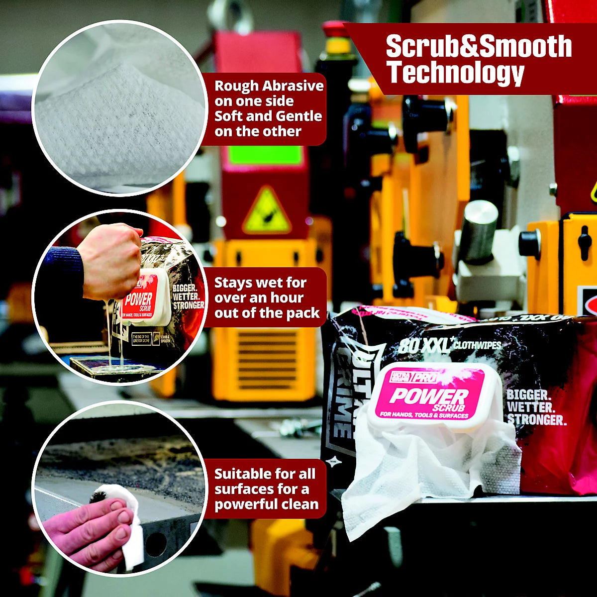 ULTRA GRIME SUPER SIZE WIPES 100 PK (RED)