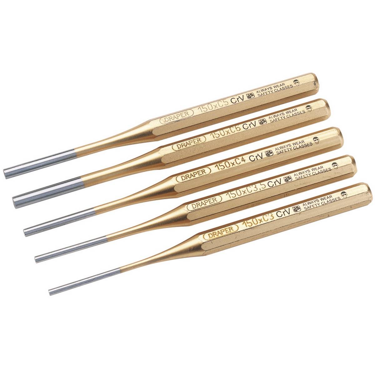 DRAPER EXPERT OCTAGONAL PARALLEL PIN PUNCH SET (5 PIECE)