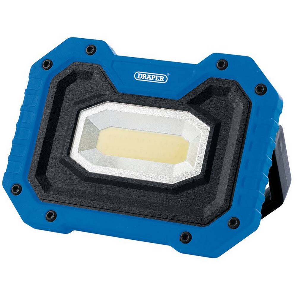 DRAPER COB LED RECHARGEABLE WORKLIGHT WITH WIRELESS SPEAKER, 5W, 500 LUMENS, BLUE