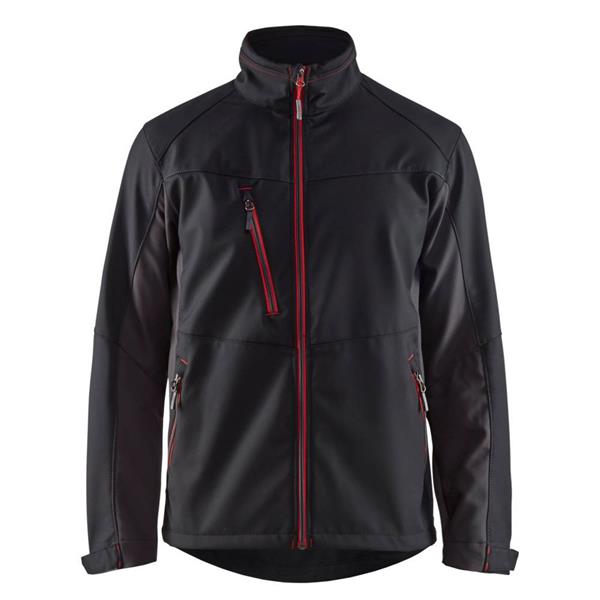 BLAKLADER SOFTSHELL JACKET BLACK/RED