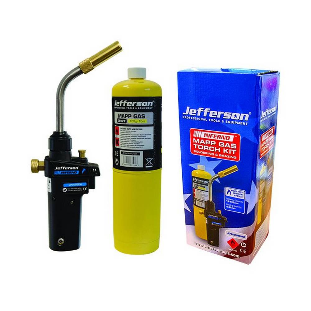 JEFFERSON SOLDERING & BRAZING GAS TORCH & MAPP GAS KIT