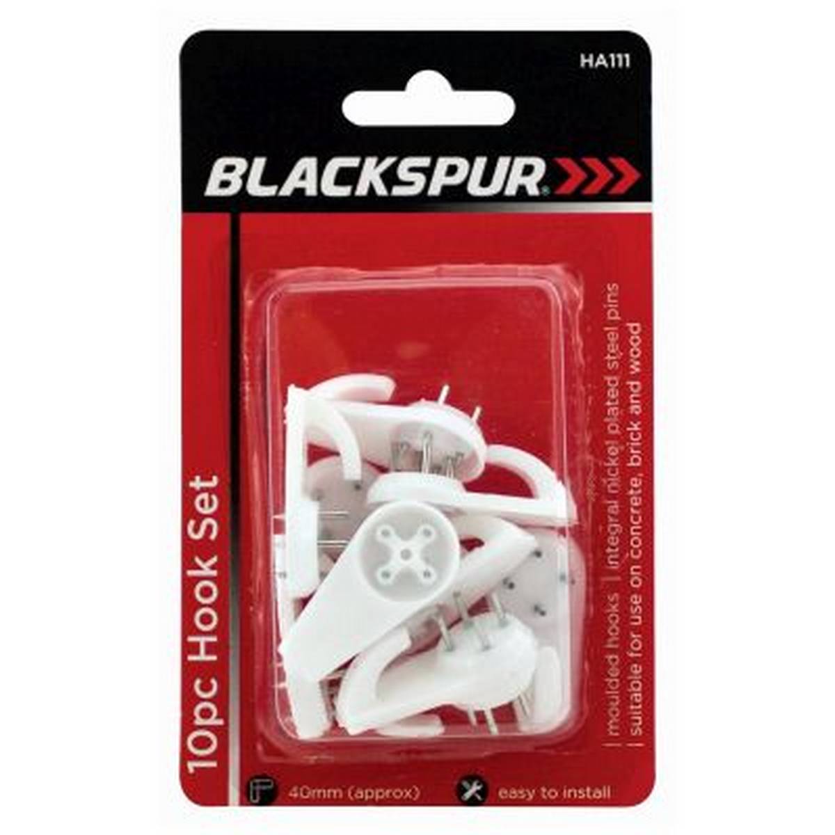 BLACKSPUR 10PC X 40MM HOOK SET BB-HA111