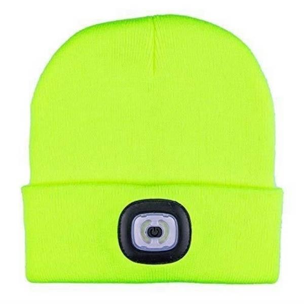 KINGAVON 4 SMD USB RECHARGEABLE HEADLIGHT HAT - YELLOW