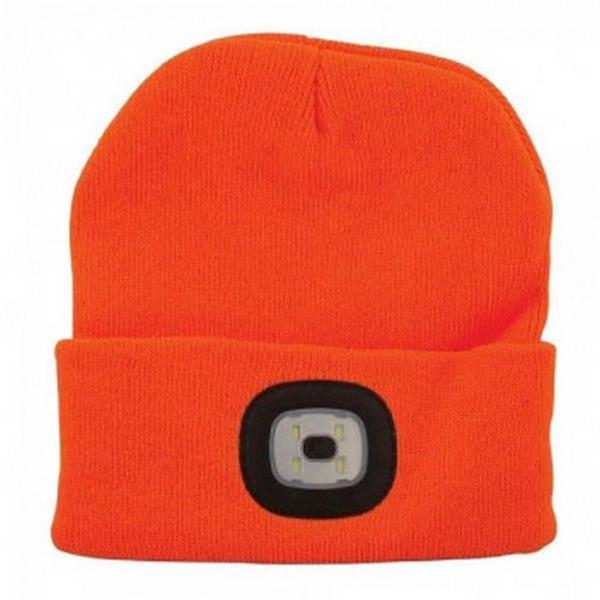 KINGAVON 4 SMD USB RECHARGEABLE HEADLIGHT HAT - ORANGE