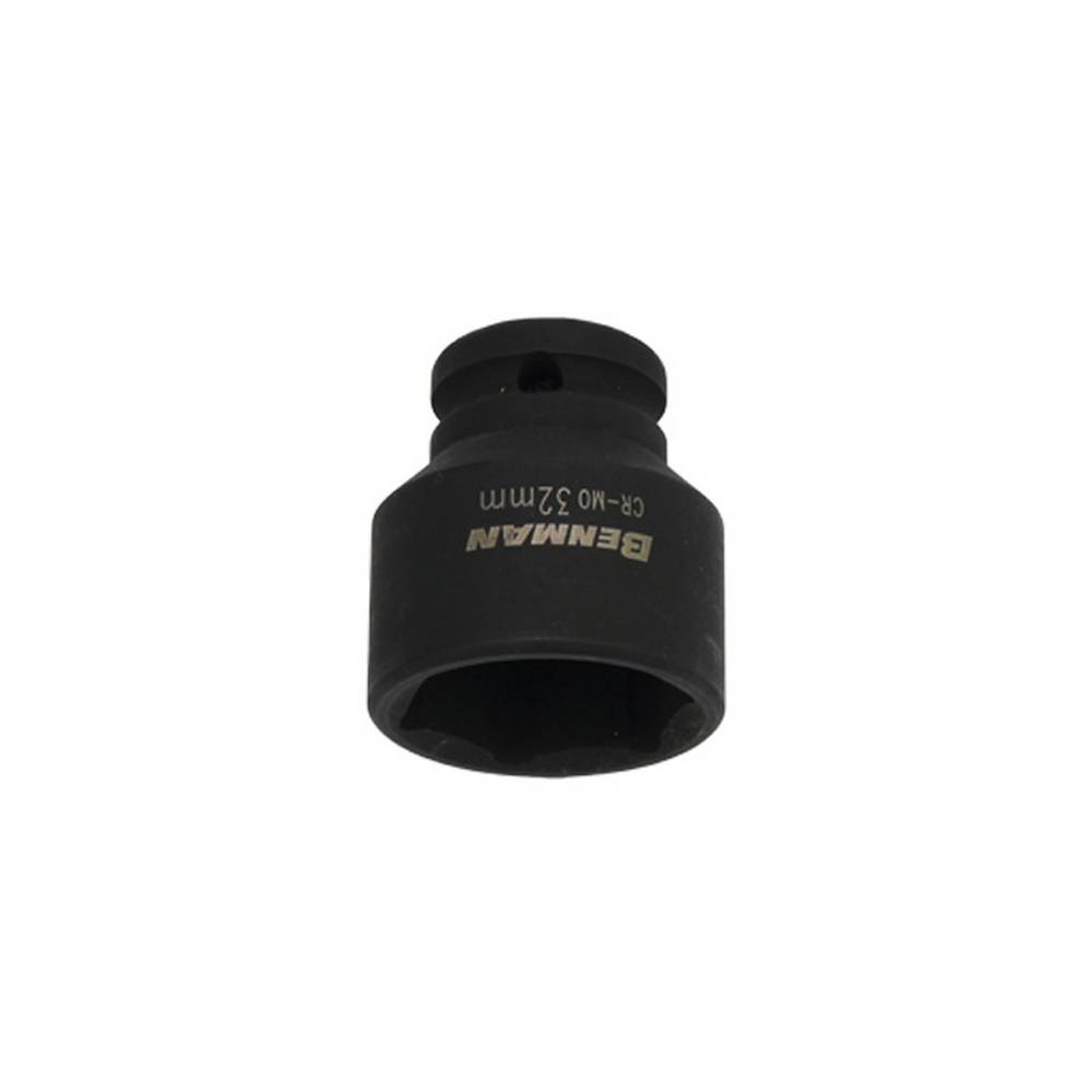 BENMAN IMPACT SOCKET, BLACK, 1/2", 38MML, 36MM