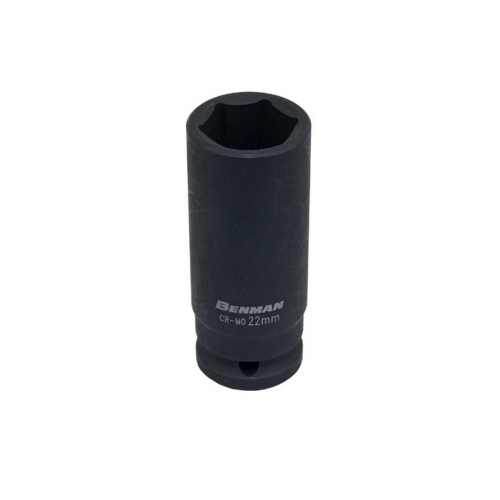 BENMAN IMPACT DEEP SOCKET, BLACK, 1/2", 78MML 19MM