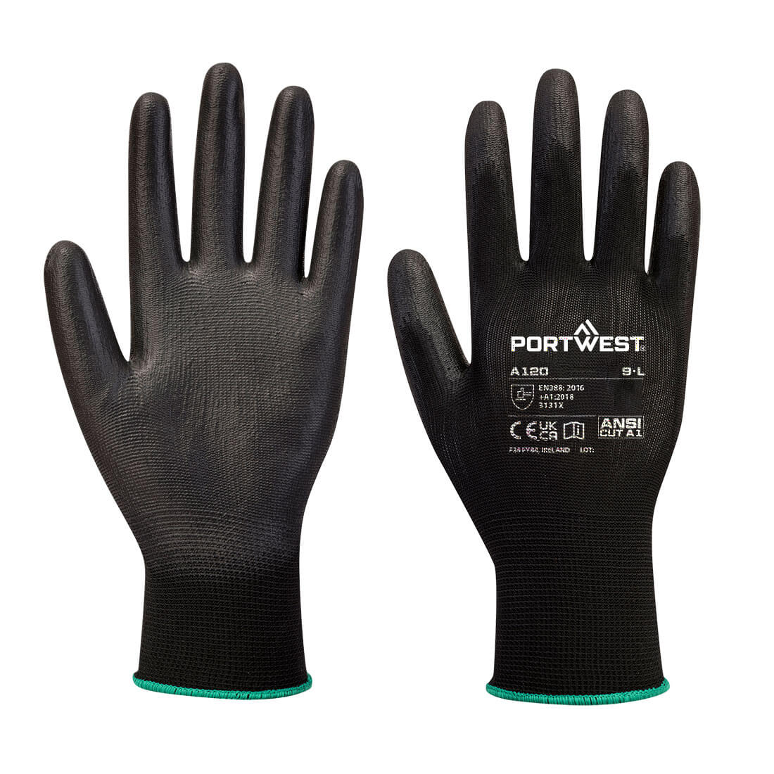 PORTWEST PU PALM GLOVE - BLACK