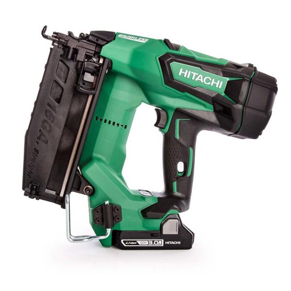 HIKOKI HITACHI NT1865DBSL/JX 16GA BRUSHLESS STRAIGHT FINISH NAILER (2 X 3.0AH BATTERIES)