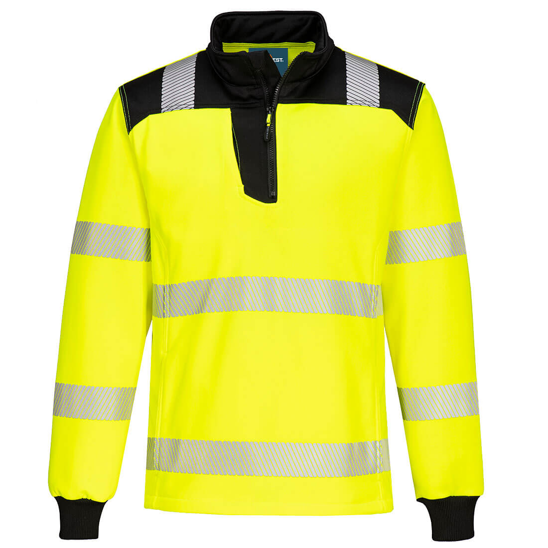 PORTWEST PW3 HI-VIS 1/4 ZIP SWEATSHIRT - YELLOW / BLACK