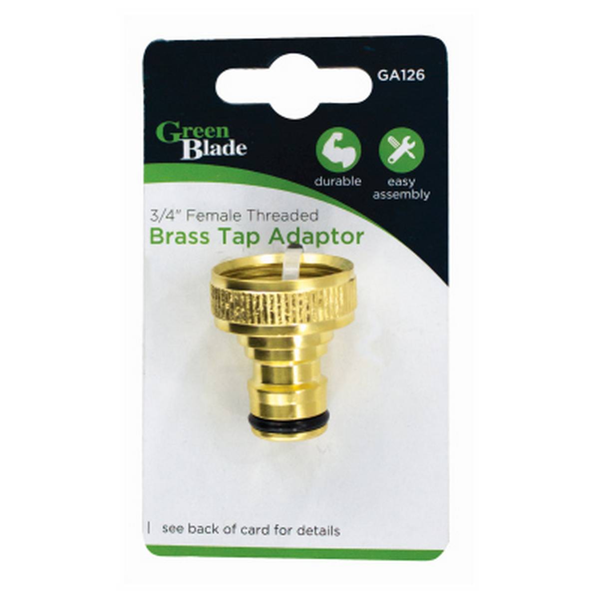 GREENBLADE GREEN BLADE 3/4" FEMALE THREADED BRASS TAP ADAPTOR BB-GA126