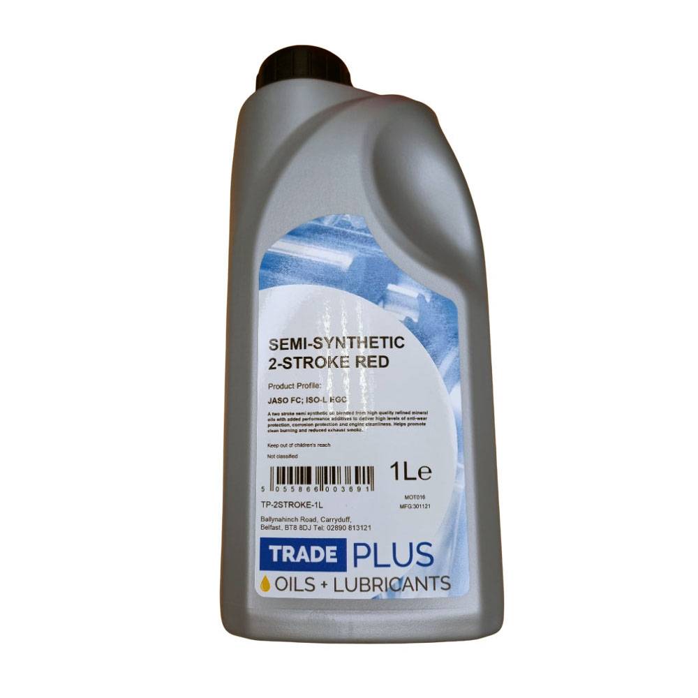 TRADEPLUS 1 LITRE SEMI-SYNTHETIC 2-STROKE RED