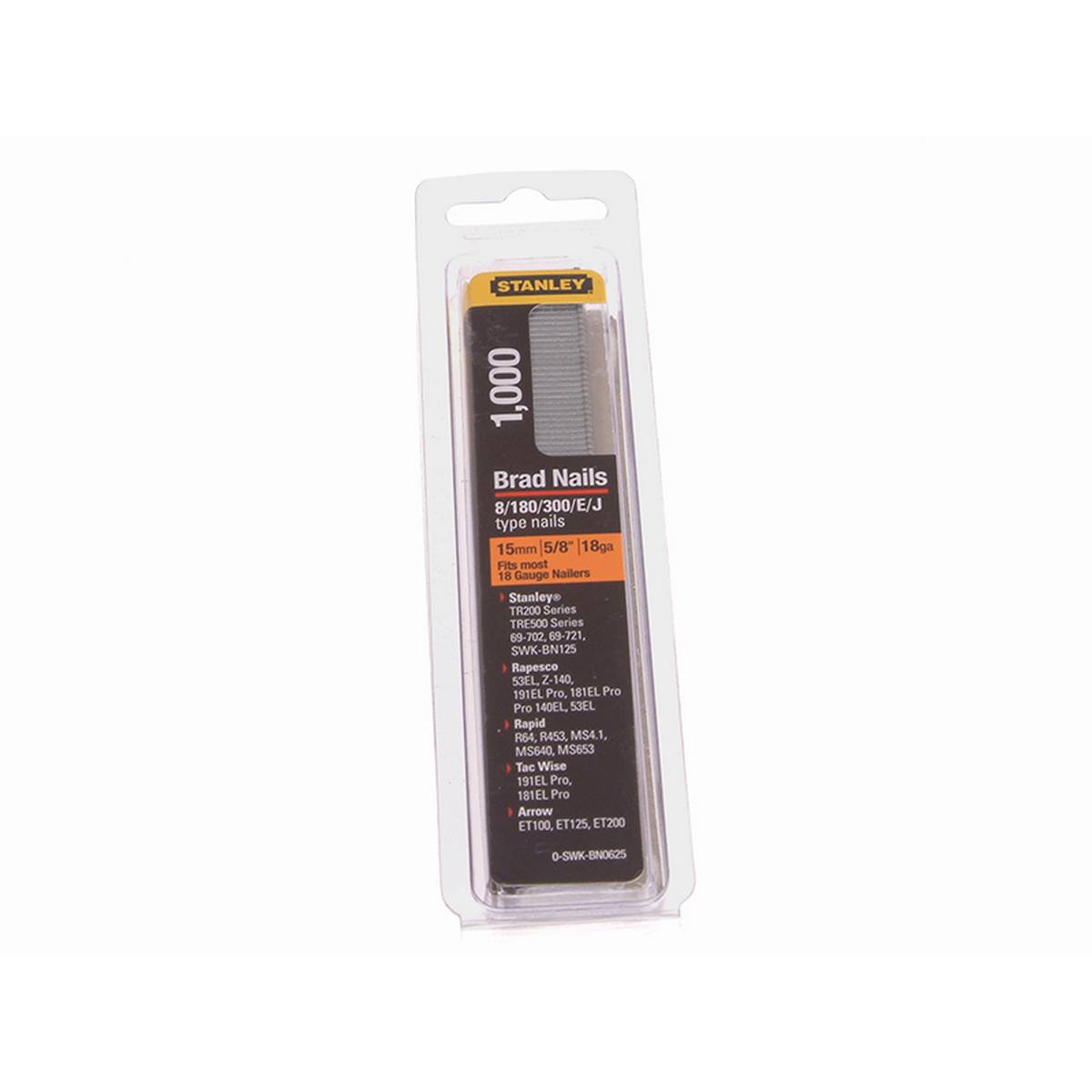 STANLEY® SWKBN Brad Nail 15mm SWKBN062 (Pack 1000)