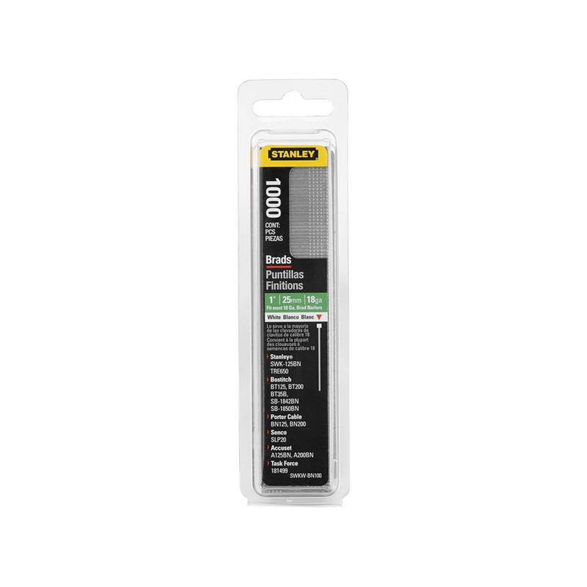 STANLEY® SWKBN100 Brad Nail 25mm (Pack 1000)