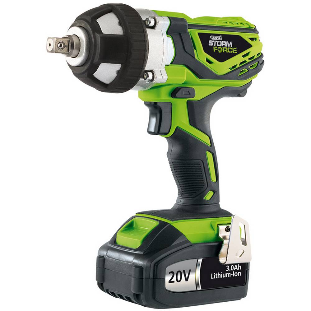 DRAPER STORM FORCE® 20V CORDLESS IMPACT WRENCH, 1/2" SQ. DR., 400NM, 1 X 3.0AH BATTERY