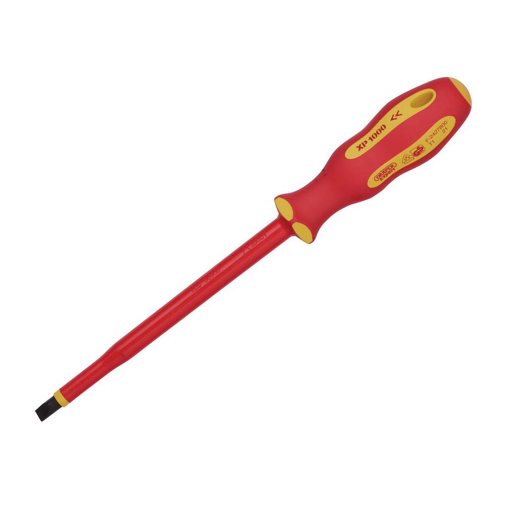 DRAPER XP1000 VDE PLAIN SLOT SCREWDRIVER, 8.0 X 175MM