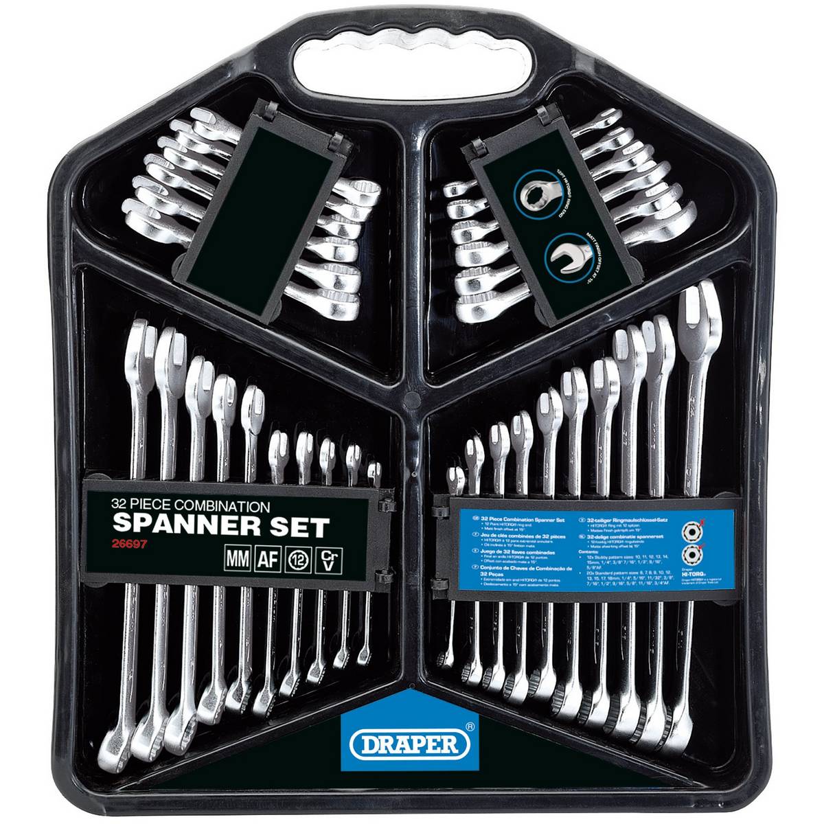 DRAPER HI-TORQ® FOUR COMBINATION SPANNER SETS (32 PIECE)