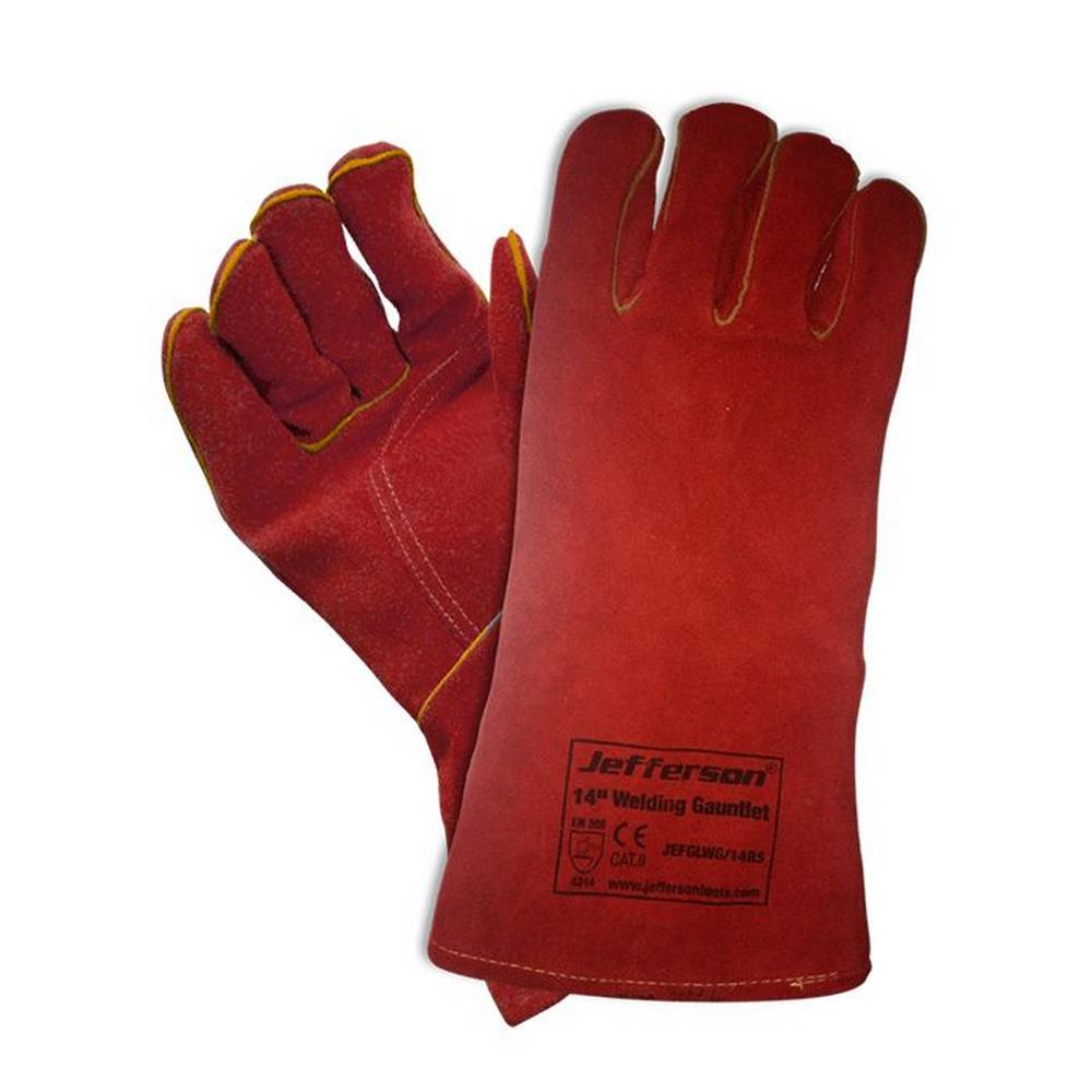 JEFFERSON 14" STANDARD WELDING GAUNTLETS RED