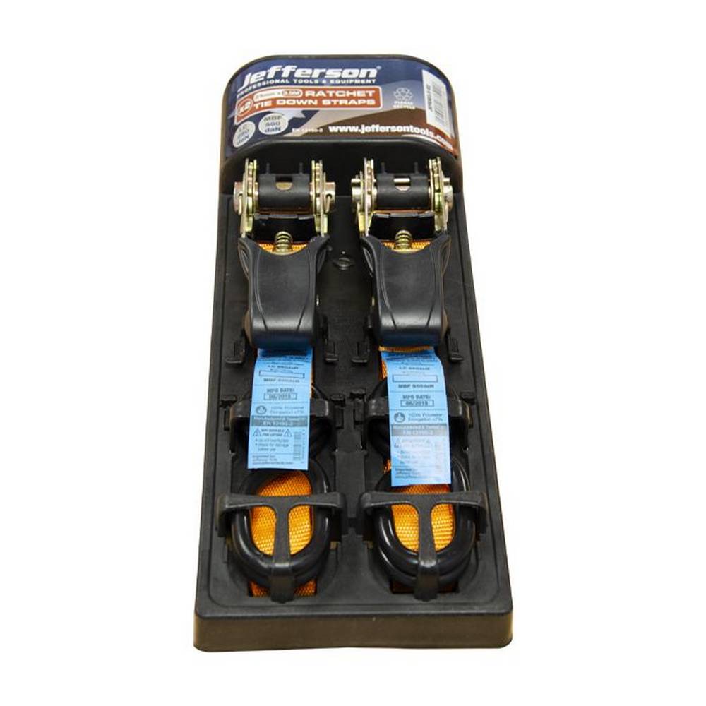 JEFFERSON ORANGE RATCHET STRAP SET 3.5M X 25MM (2PC)