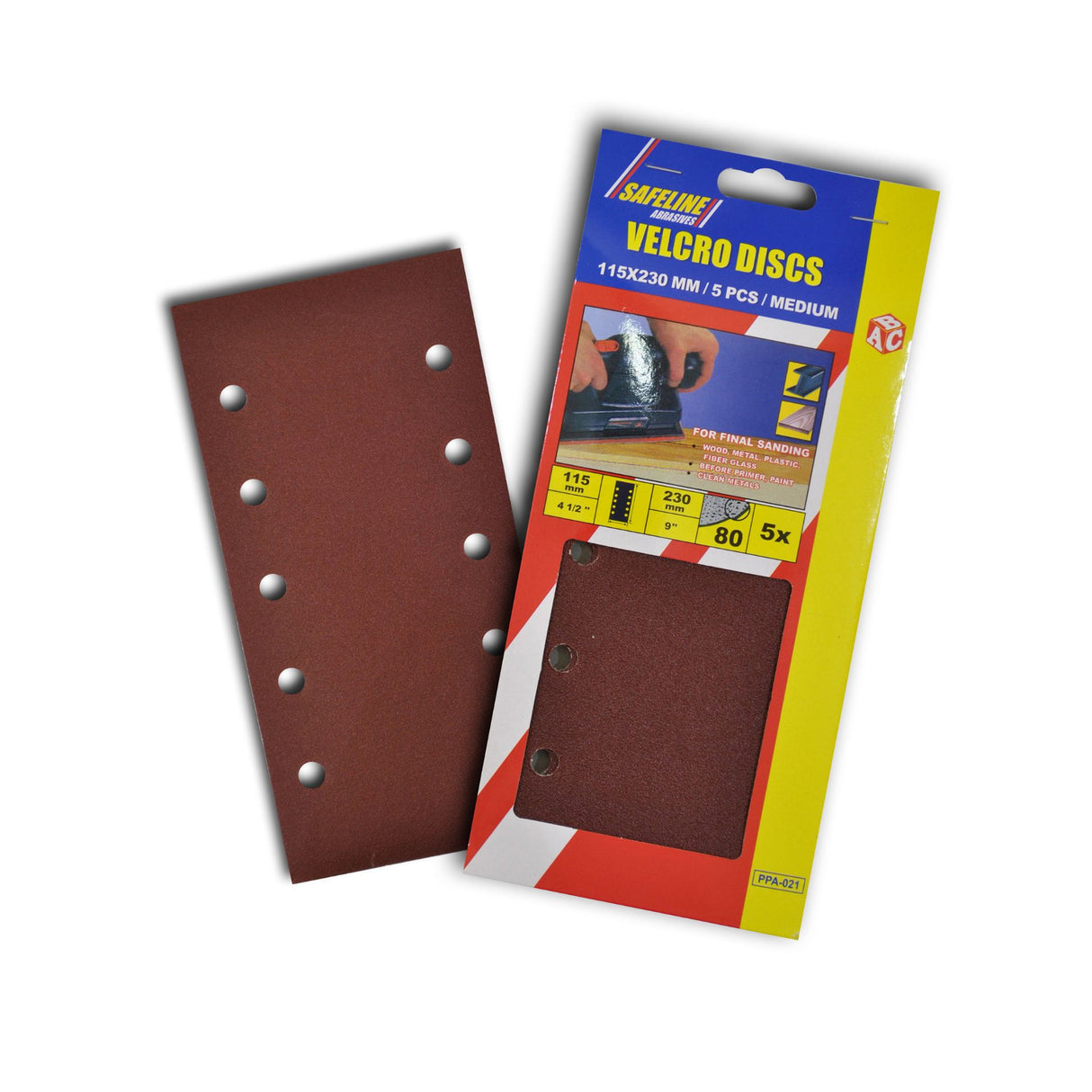 SAFELINE 115 X 230MM VELCRO SANDING SHEET MEDIUM