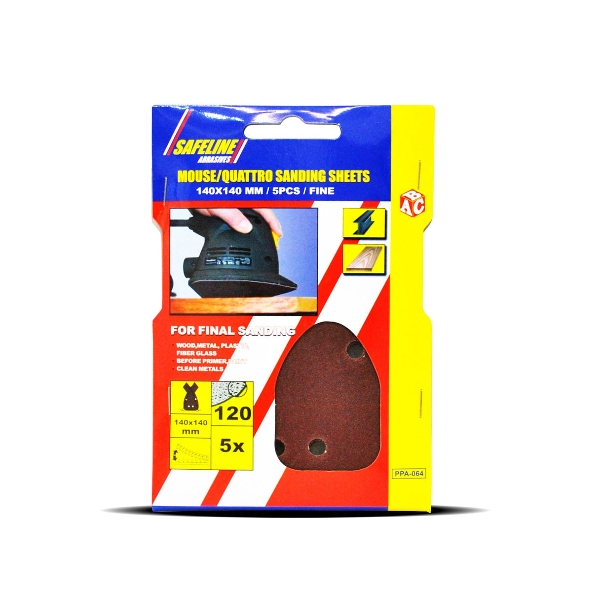 SAFELINE MOUSE/ QUATTRO SANDING SHEETS COARSE