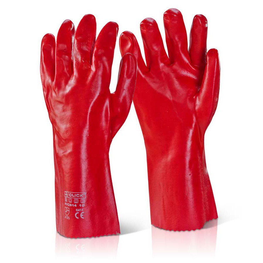 RED RUBBER GLOVES (LONG OPEN WAIST)