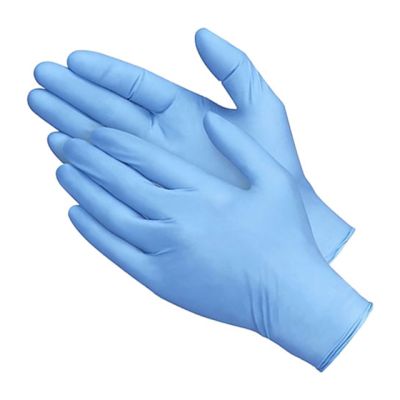 BLUE NITRILE GLOVES  LARGE