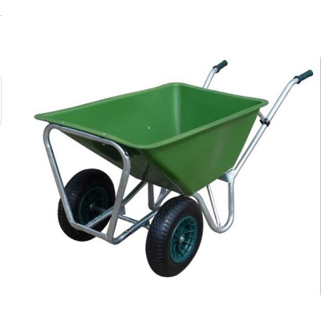 MOY 160L GREEN TWIN WHEEL WHEELBARROW