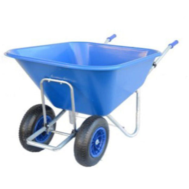 MOY 200L 9BLUE) PLASTIC BODY WHEELBARROW TWIN WHEEL