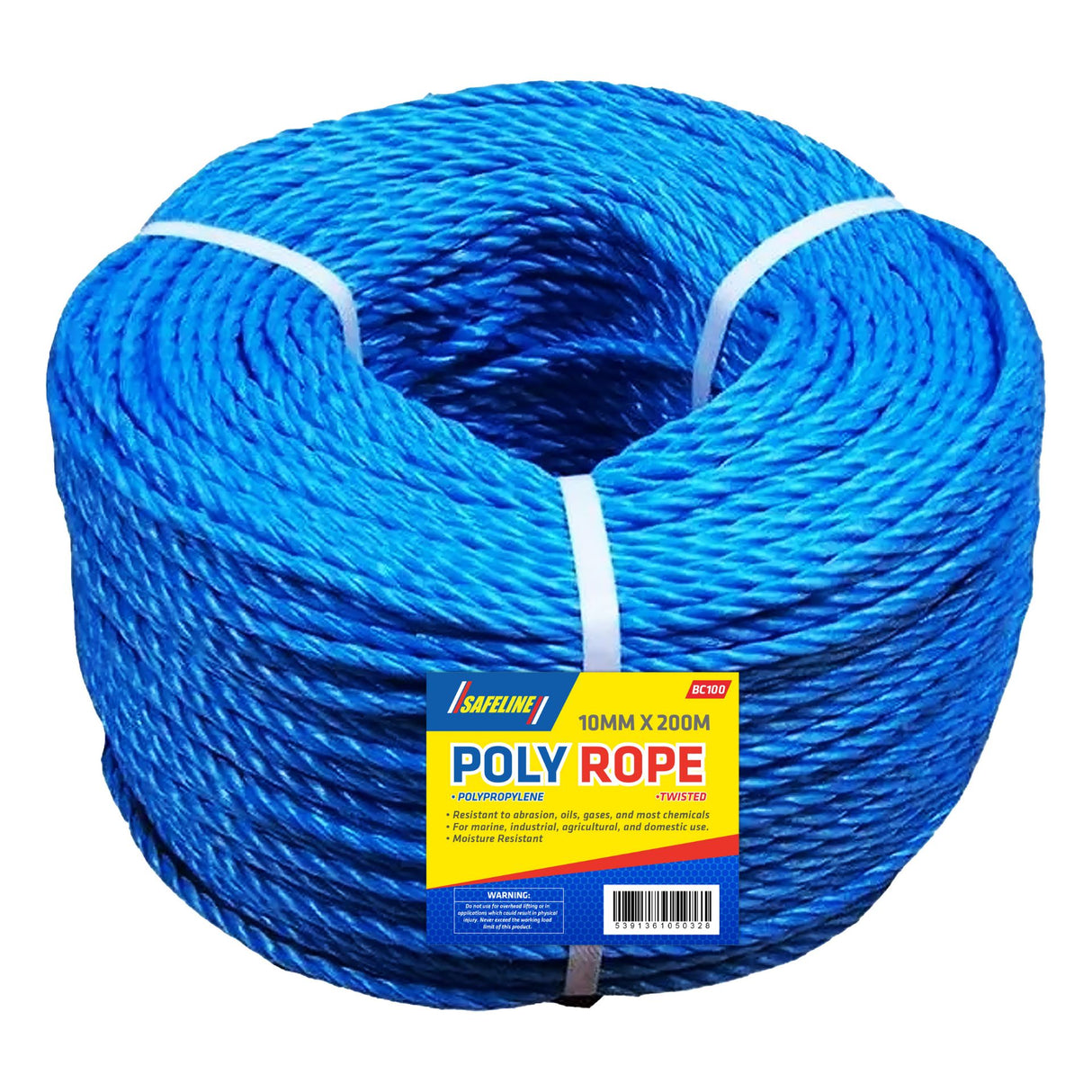 SAFELINE 10MM X 200M POLYPROP BLUE ROPE