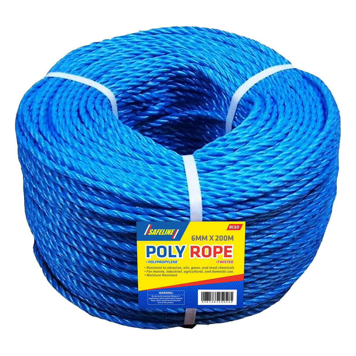 SAFELINE 6MM X 200M POLYPROP BLUE ROPE