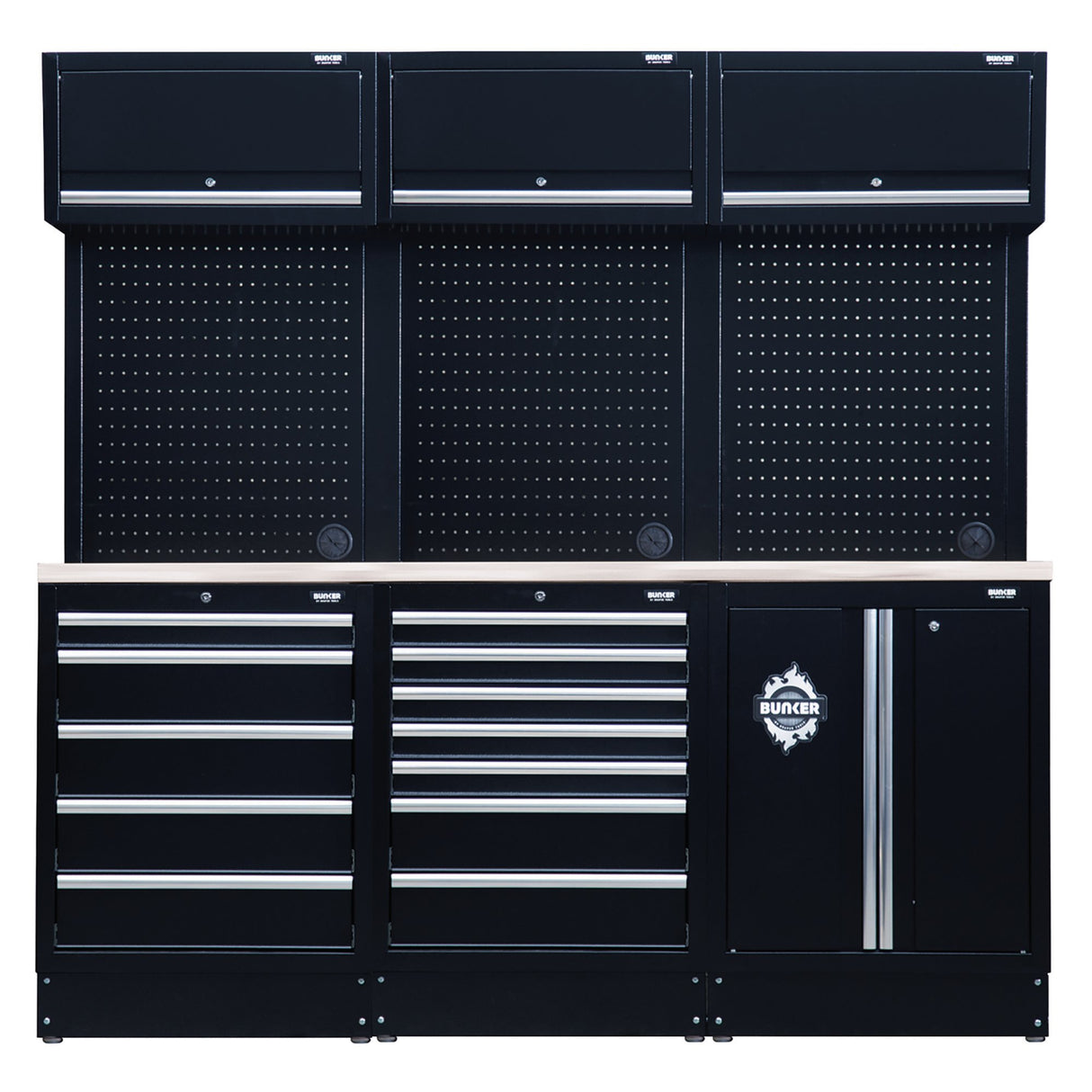 BUNKER® Modular Storage Combo with Stainless Steel Worktop (14 Piece)