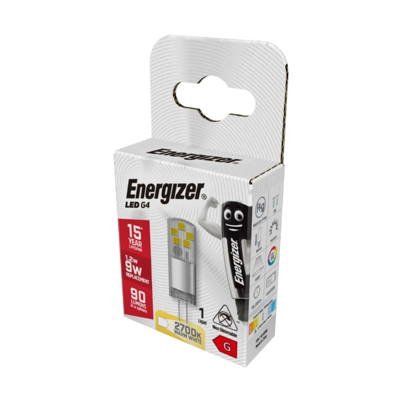 ENERGIZER LED G4 1.2W  9W  90LM WARM WHITE  2700K