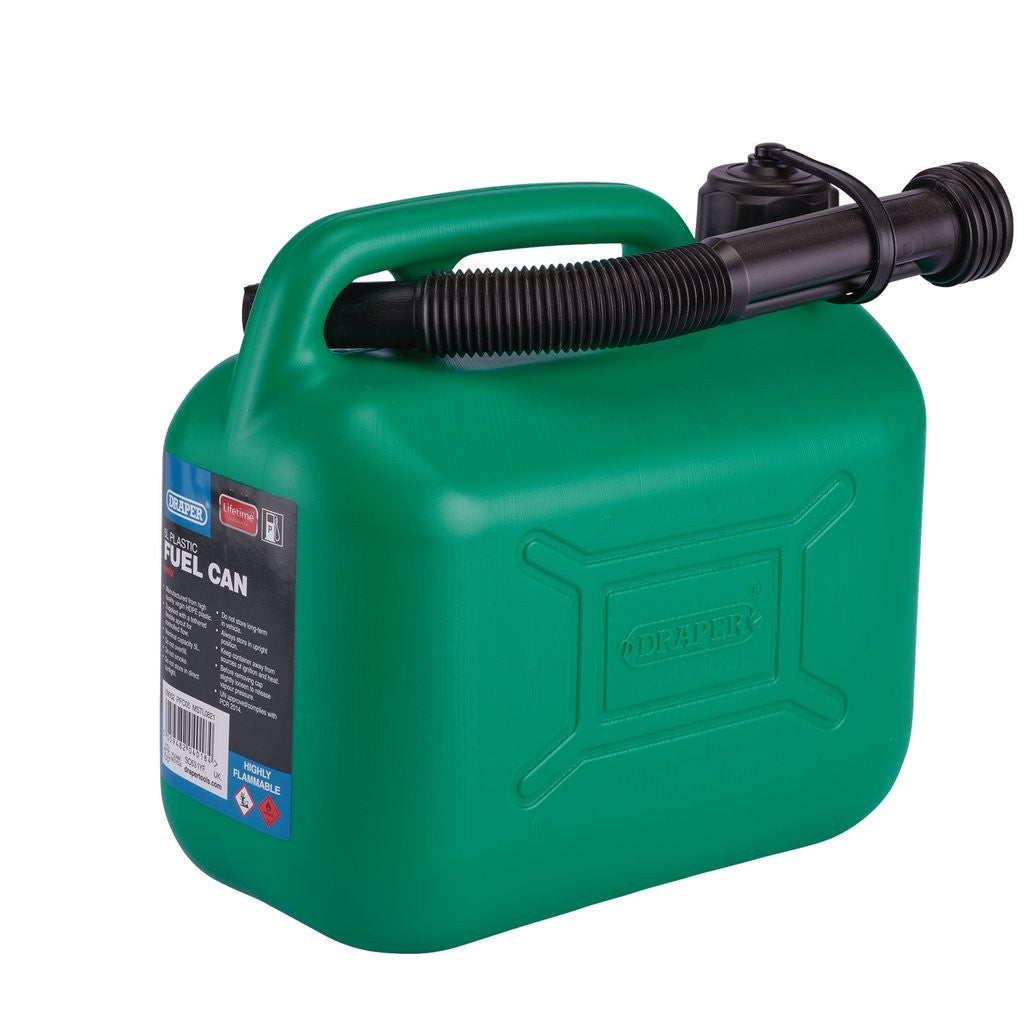 DRAPER PLASTIC FUEL CAN - 5L - GREEN