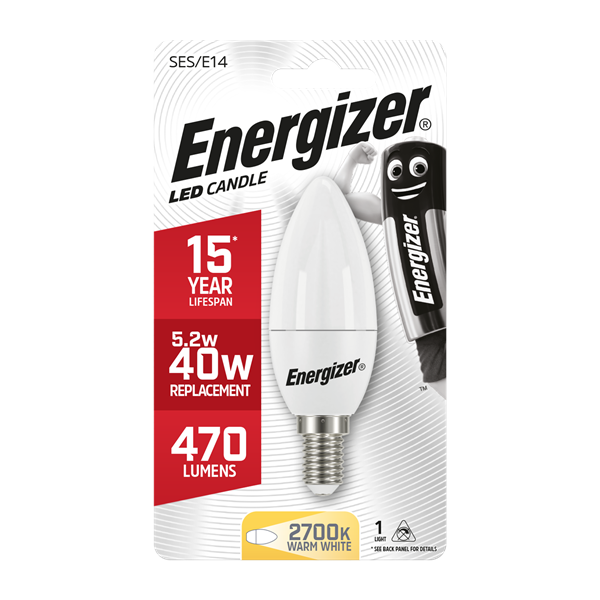 ENERGIZER LED GOLF CANDLE 4.W E14  OPAL 470LM WARM WHITE  40W