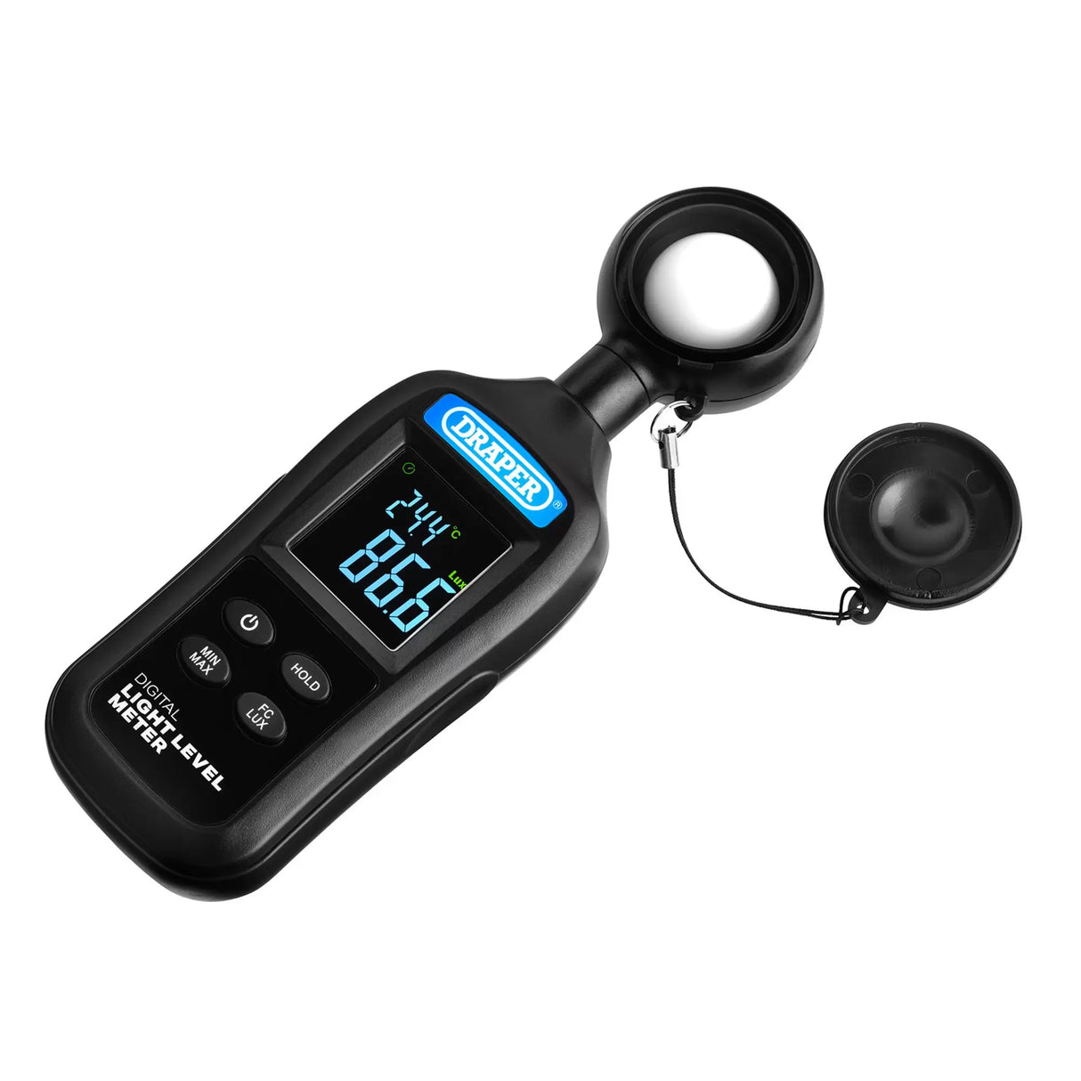 DRAPER HANDHELD DIGITAL LIGHT LEVEL METER, 0-200KLUX AND -20 TO +70°C