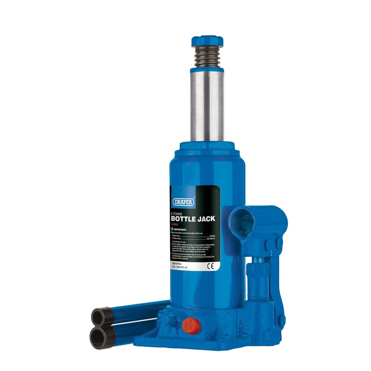 DRAPER HYDRAULIC BOTTLE JACK, 6 TONNE