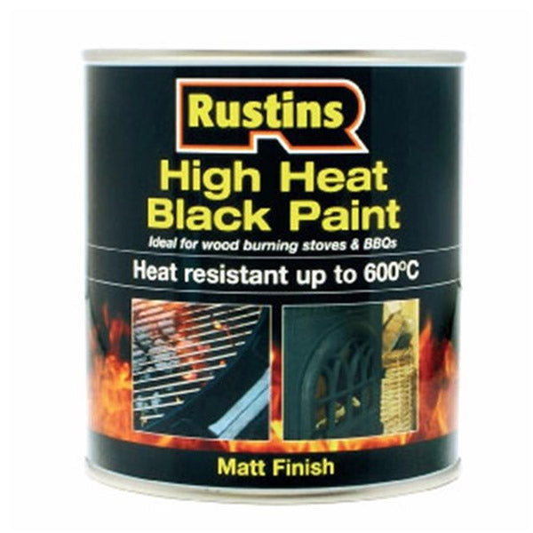 RUSTINS HIGH HEAT BLACK PAINT 250ML