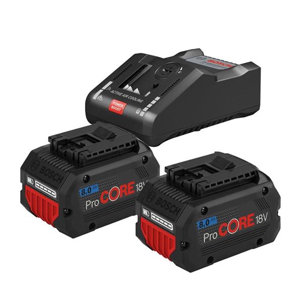 BOSCH BATTERY SET 2 X 8AH PROCORE BATTERIES & CHARGER