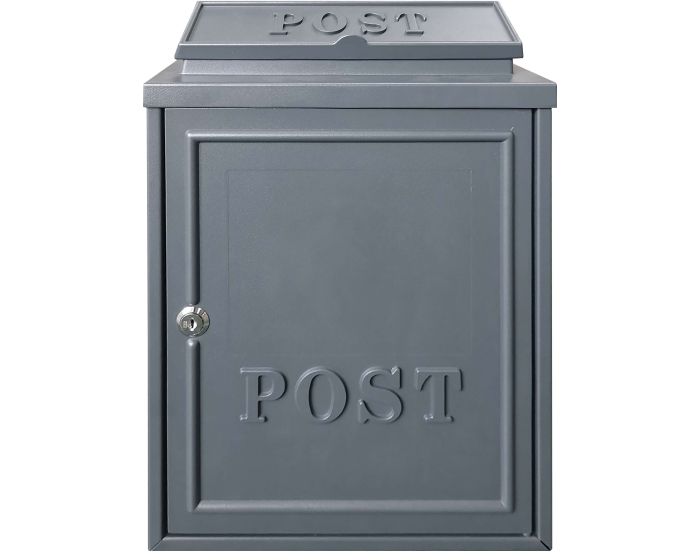 MANOR GREY CAST ALUMINIUM POSTBOX