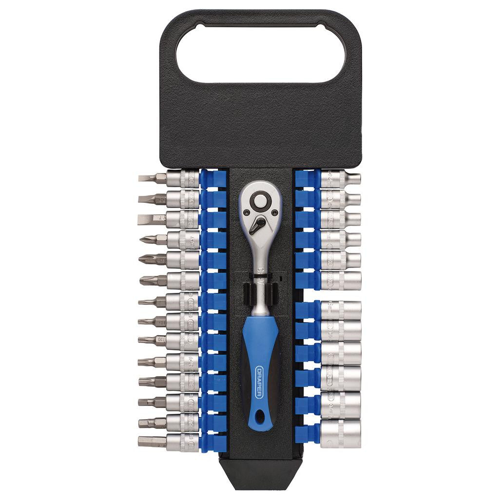 DRAPER METRIC SOCKET SET, 1/4" SQ. DR. (27 PIECE)