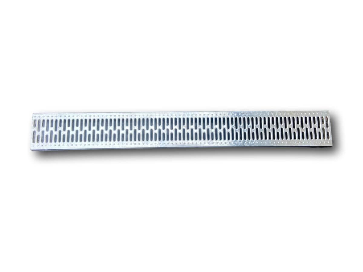 JGK PVC RESTRICTED DRAIN CHANNEL & GALV GRATING 1M A15