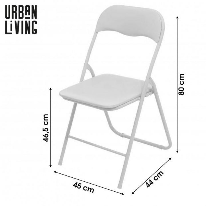 PRATIC WHITE PVC FOLDING CHAIR 45X44X80CM