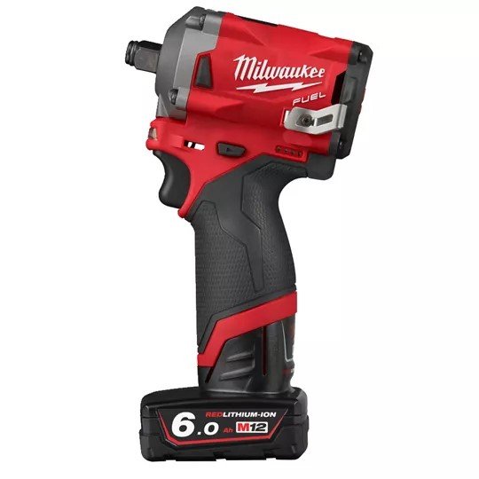 MILWAUKEE M12FIWF12-622 STUBBY 1/2 IMPACT WRENCH KIT 1 X 6AH 1 X 2AH BATTERY & CHARGER